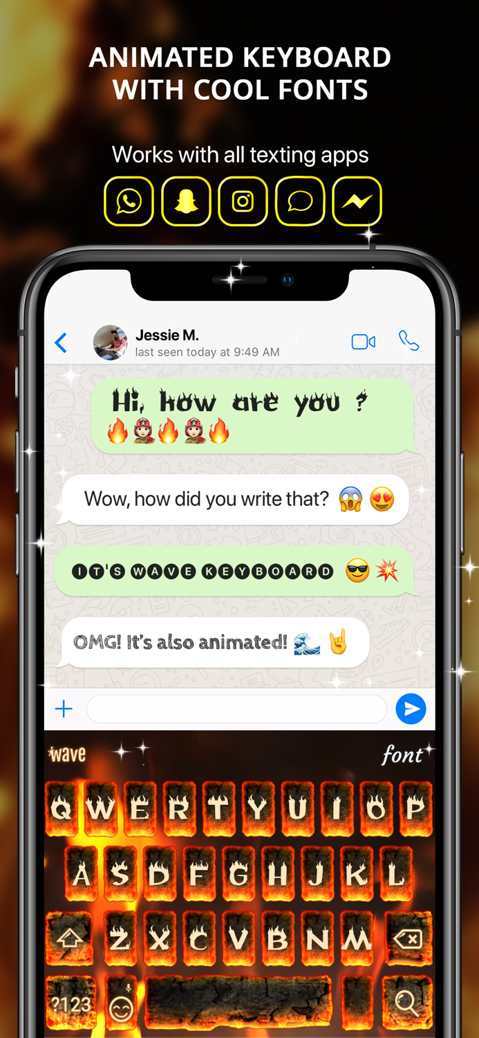Fonts Keyboard with LED themes