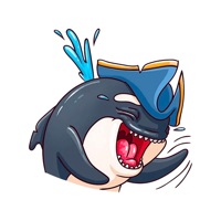 Pirate Shark Fun Emoji Sticker logo