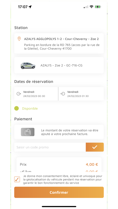 Azalys Autopartage Screenshot