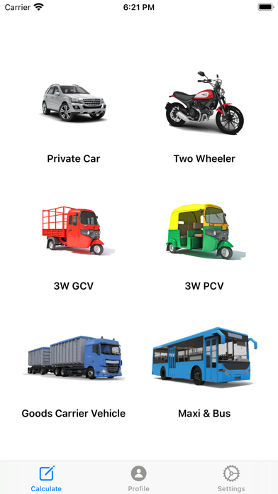 Motors Insurance Calculator Screenshot