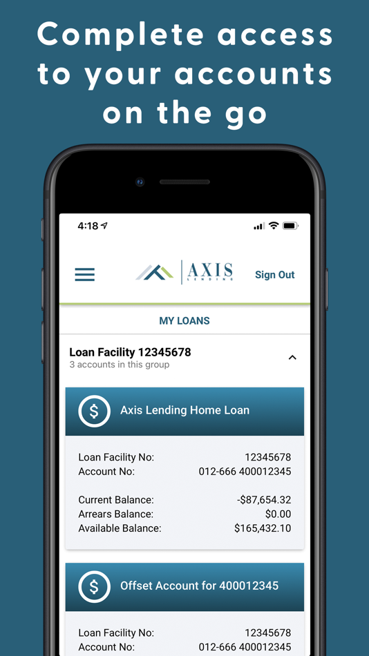 #3. Axis Lending Mobile Access (iOS) By: Origin Mortgage Management Services Pty Ltd