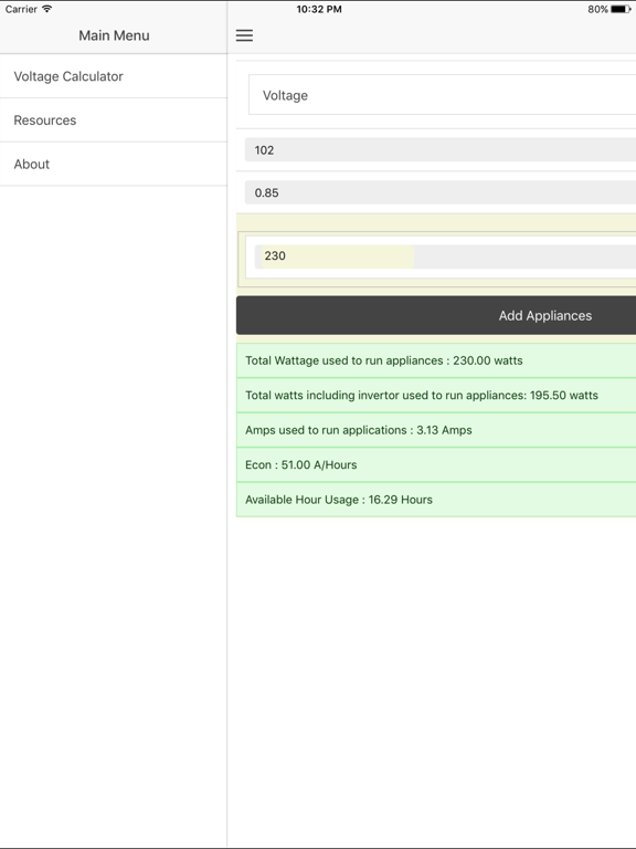 Screenshot #6 pour XinoTech Battery Calculator