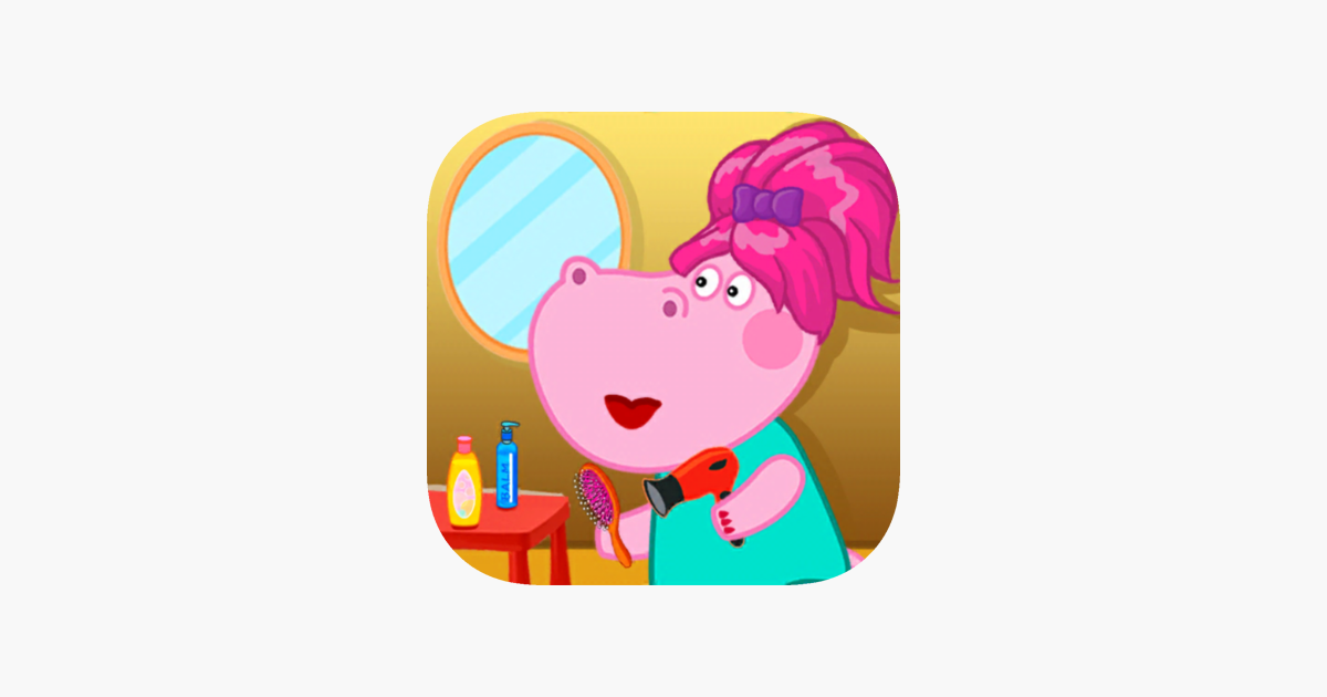 لعبة صالون الشعر Hippo Fun على App Store