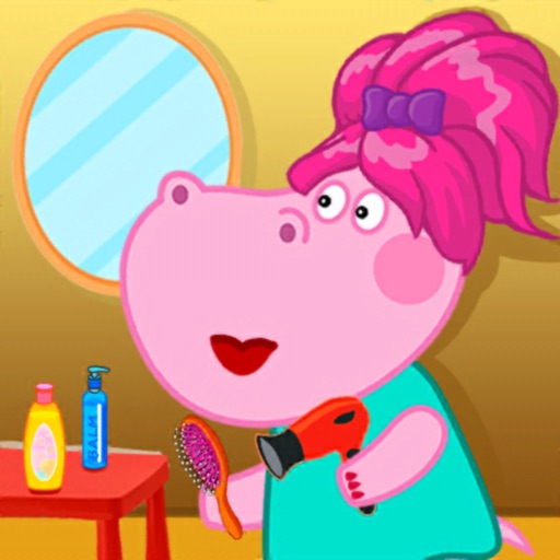 Hair Salon Hippo Fun Game icon