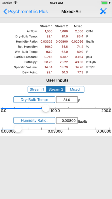 HVAC Psychrometric Plus Screenshot