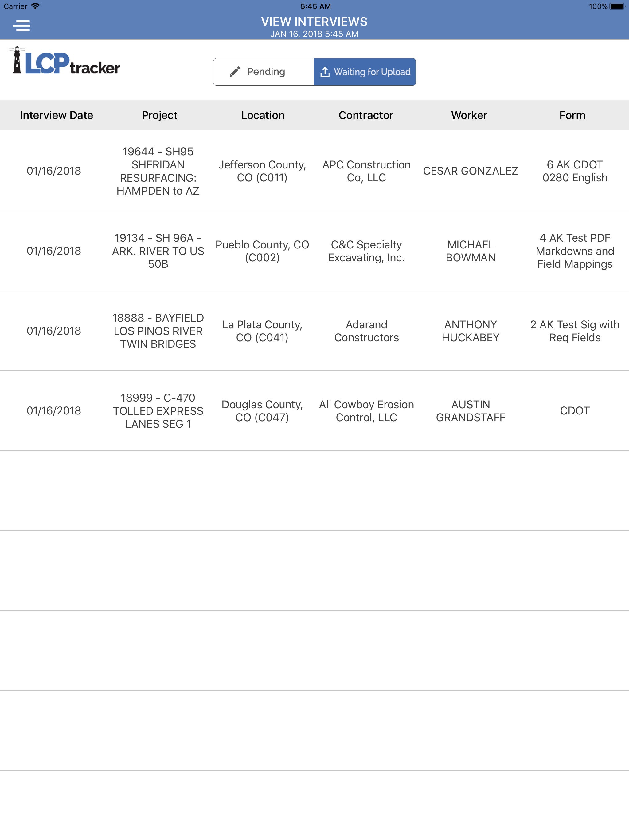 LCPtracker OnSite screenshot 3