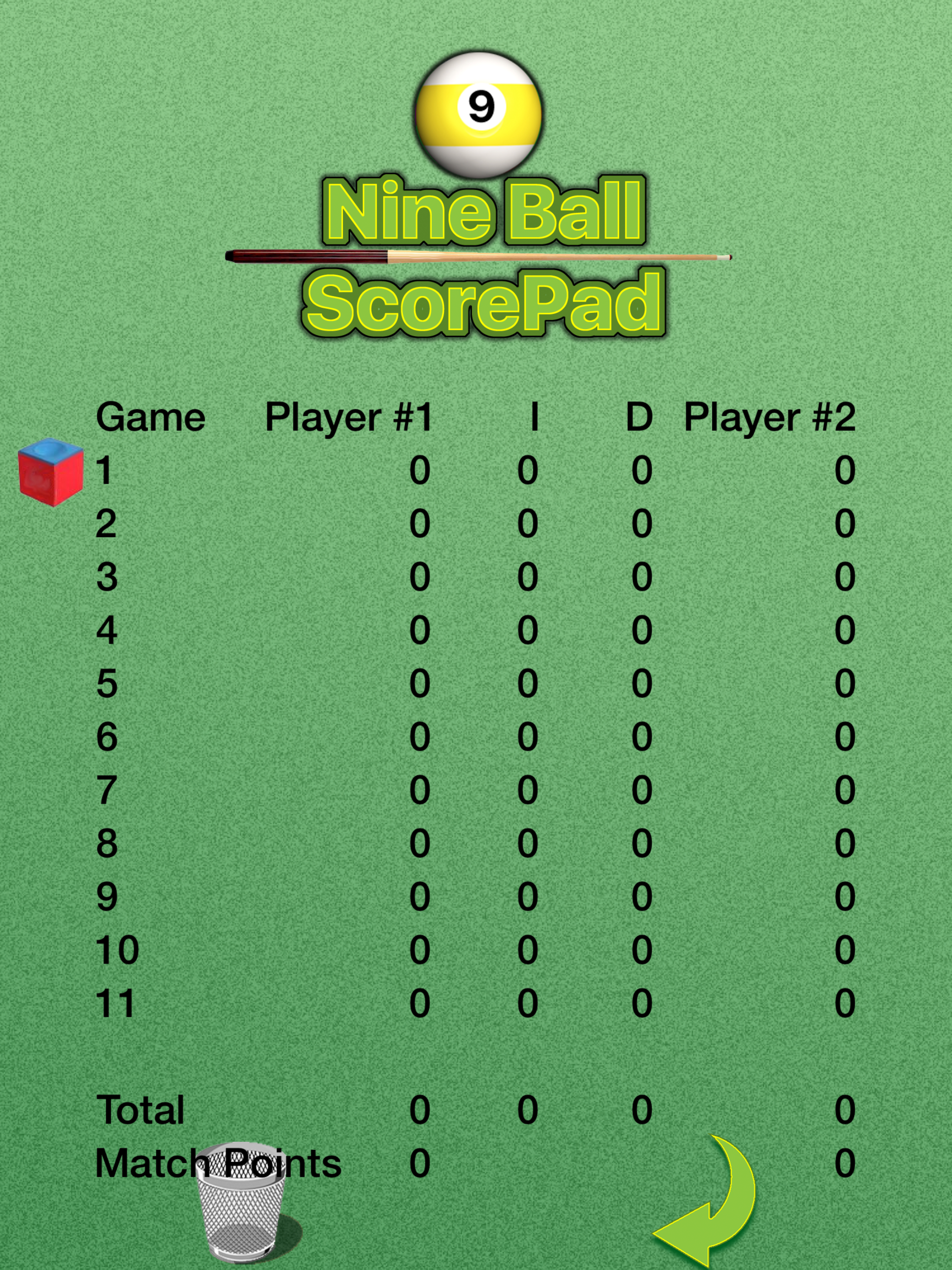 Nine Ball ScorePad