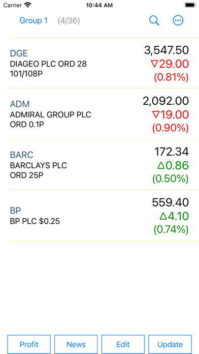 Stocks - London Stock Quotes Screenshot