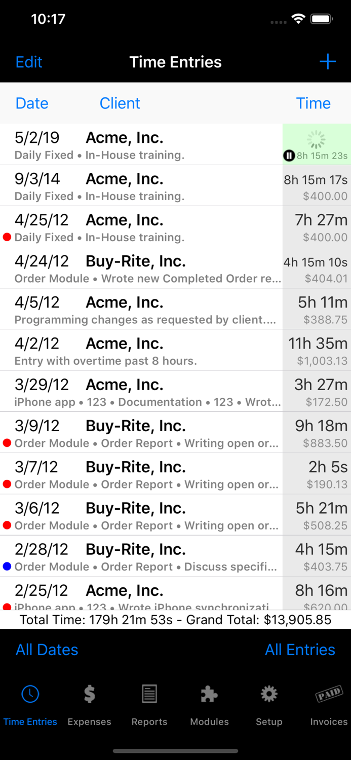 Time Master  Billing