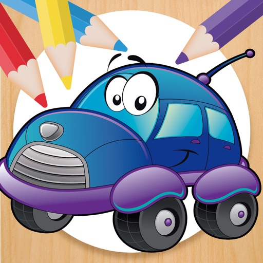 Magic Cars Coloring Book Game Icon