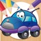 Do you like coloring different drawings of cars and other vehicles such as trucks, race cars or planes