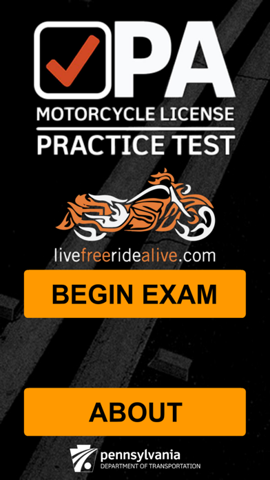 PA Motorcycle Practice Test Screenshot
