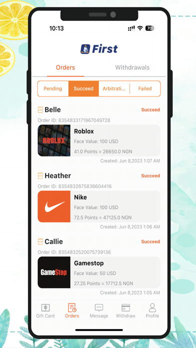 CardFirst-Sell Gift Cards Screenshot