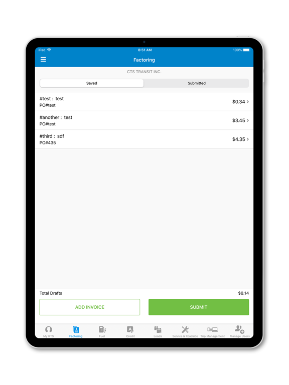 RTS Pro iPad screenshot 4 - Business app