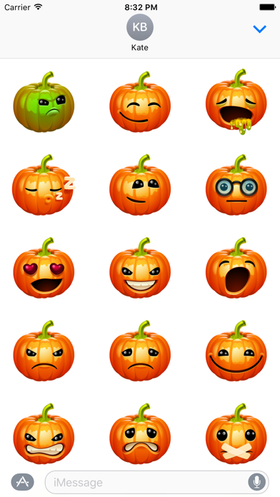 Halloween Pumpkin iOS Stickers Screenshot