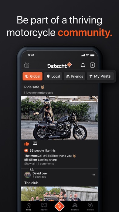 Detecht - Motorcycle App & GPS Screenshot