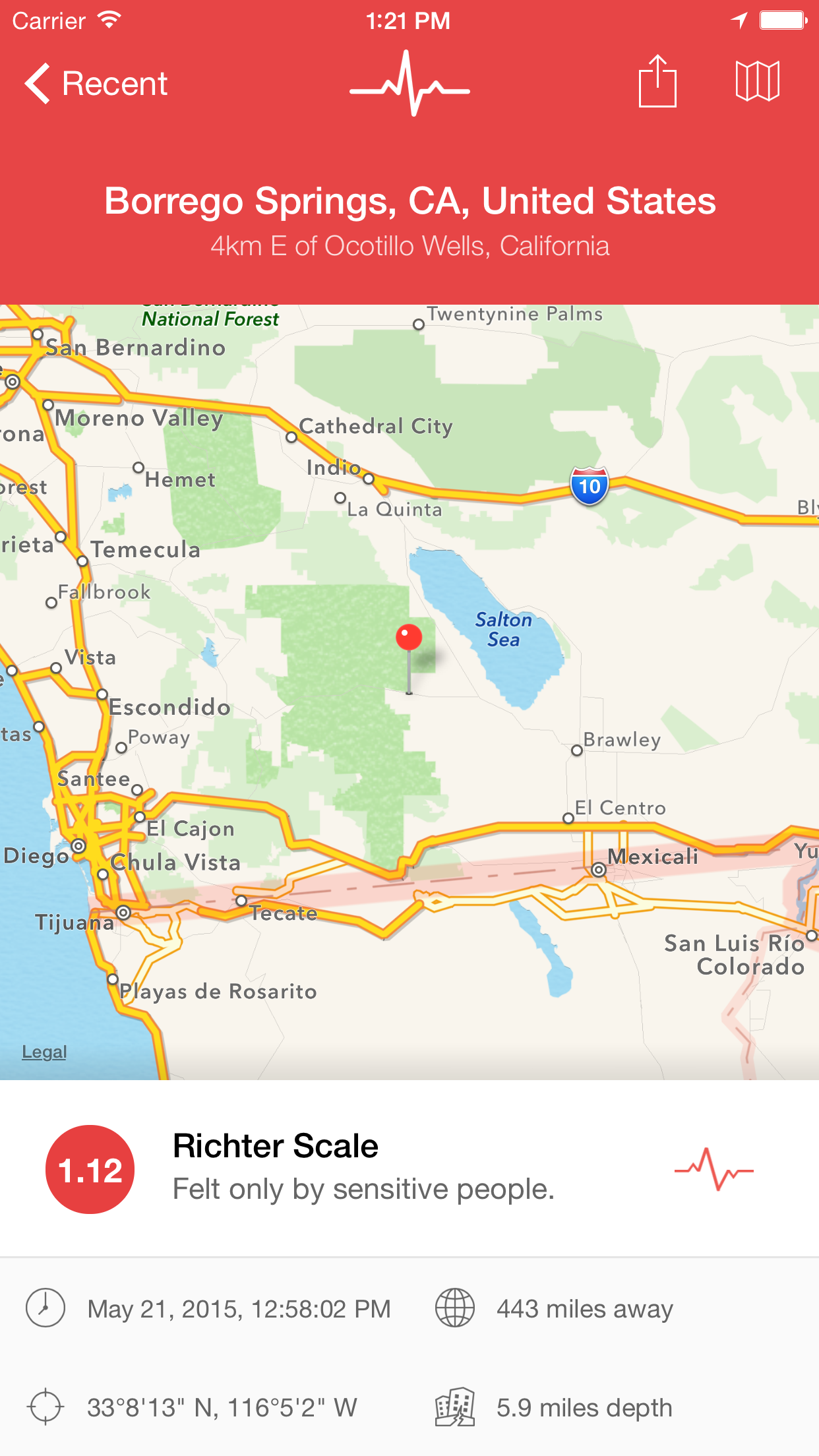 My Earthquake Alerts & Feed screenshot 1