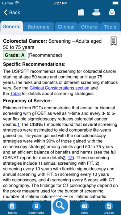 USPSTF Prevention TaskForce Screenshot