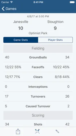 Game screenshot Men’s Lacrosse Stats apk