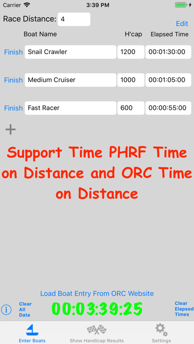 Sailing Handicap Calculator Screenshot