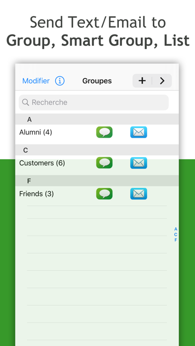 Screenshot #1 pour Groupe Intelligent: Email, SMS