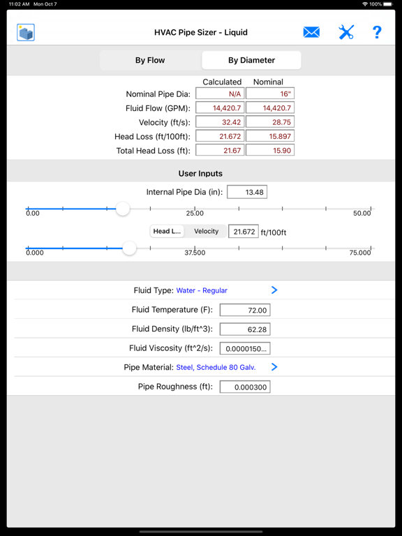 Screenshot #5 for HVAC Pipe Sizer - Liquid