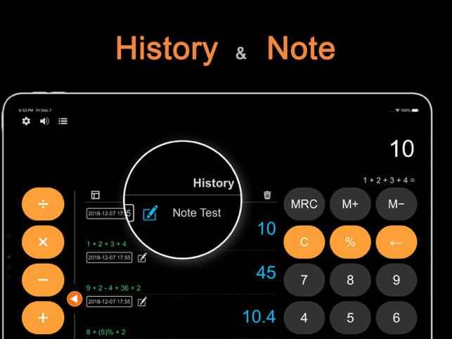 ‎DayCalc Pro - Screenshot van de rekenmachine voor notities