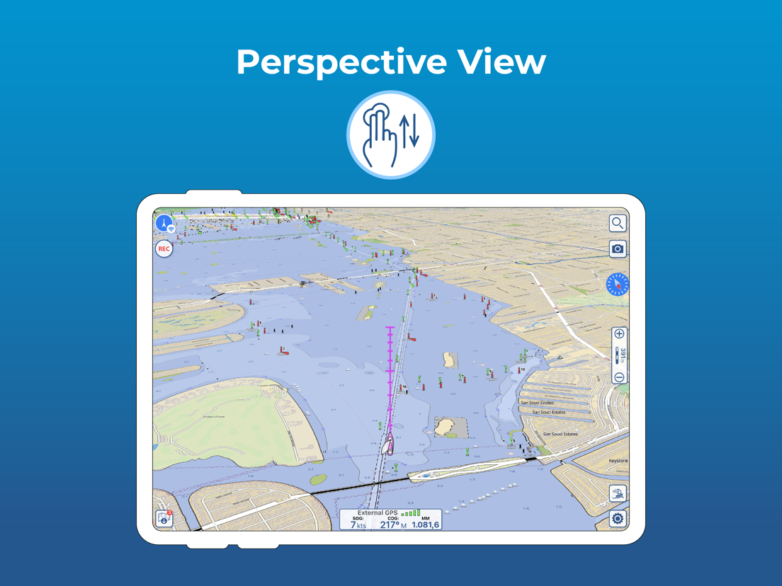 Aqua Map Mobile Chartplotter App voor iPhone, iPad en iPod touch