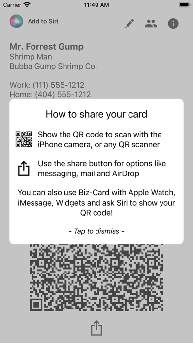 Biz-Card App Screenshot