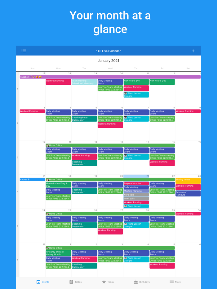149 Live Calendar and ToDo list