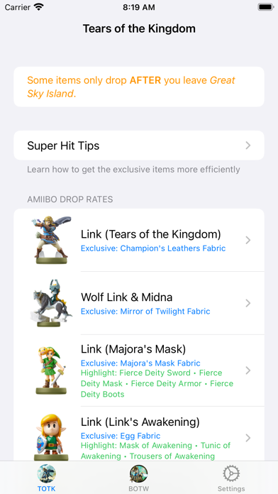 Amiibo Guide for TOTK & BOTW Screenshot