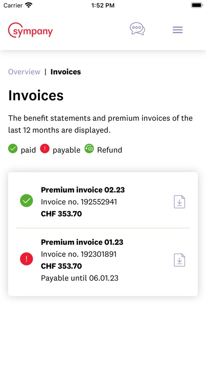 mySympany screenshot-6