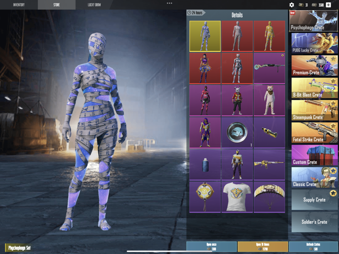 Crate simulator for PUBGM