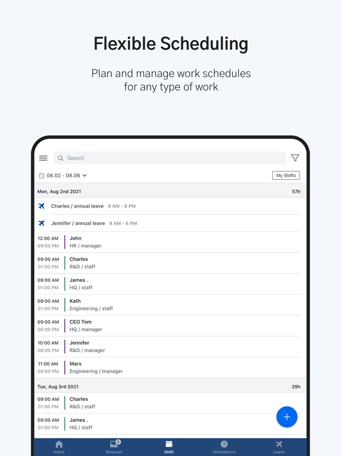 Shiftee - Schedule and Timeclock