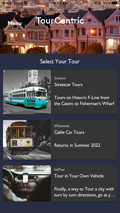 TourCentric, Smartphone Tours Screenshot