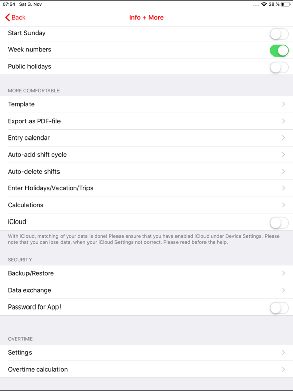 Roster-Calendar iPad screenshot 7 - Productivity app