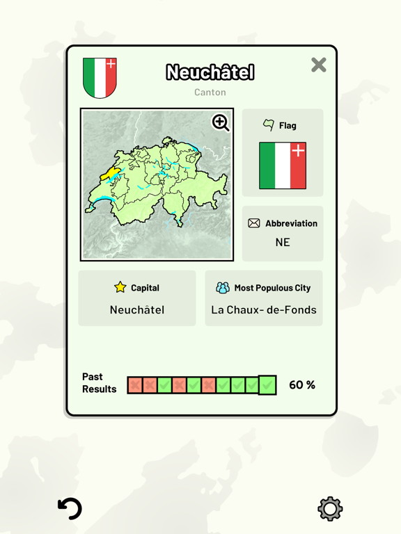 Swiss Canton Quiz iPad screenshot