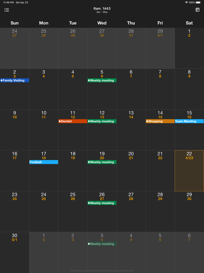 Hijri Calendar and Prayer Times