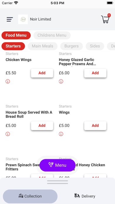 Noir Caribbean Infused Food Screenshot