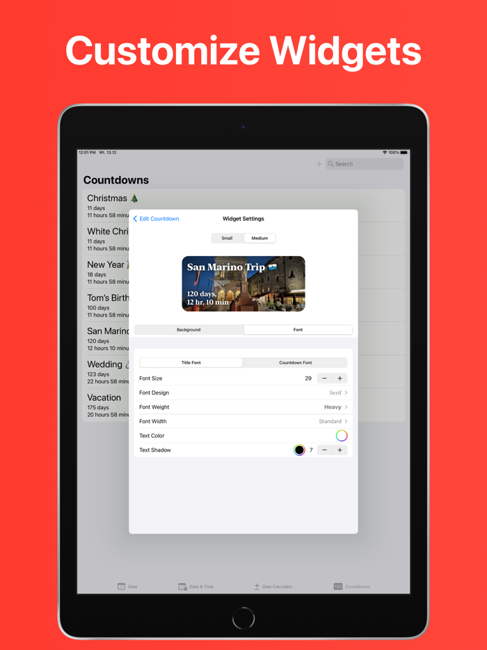 Days - Countdown Widget
