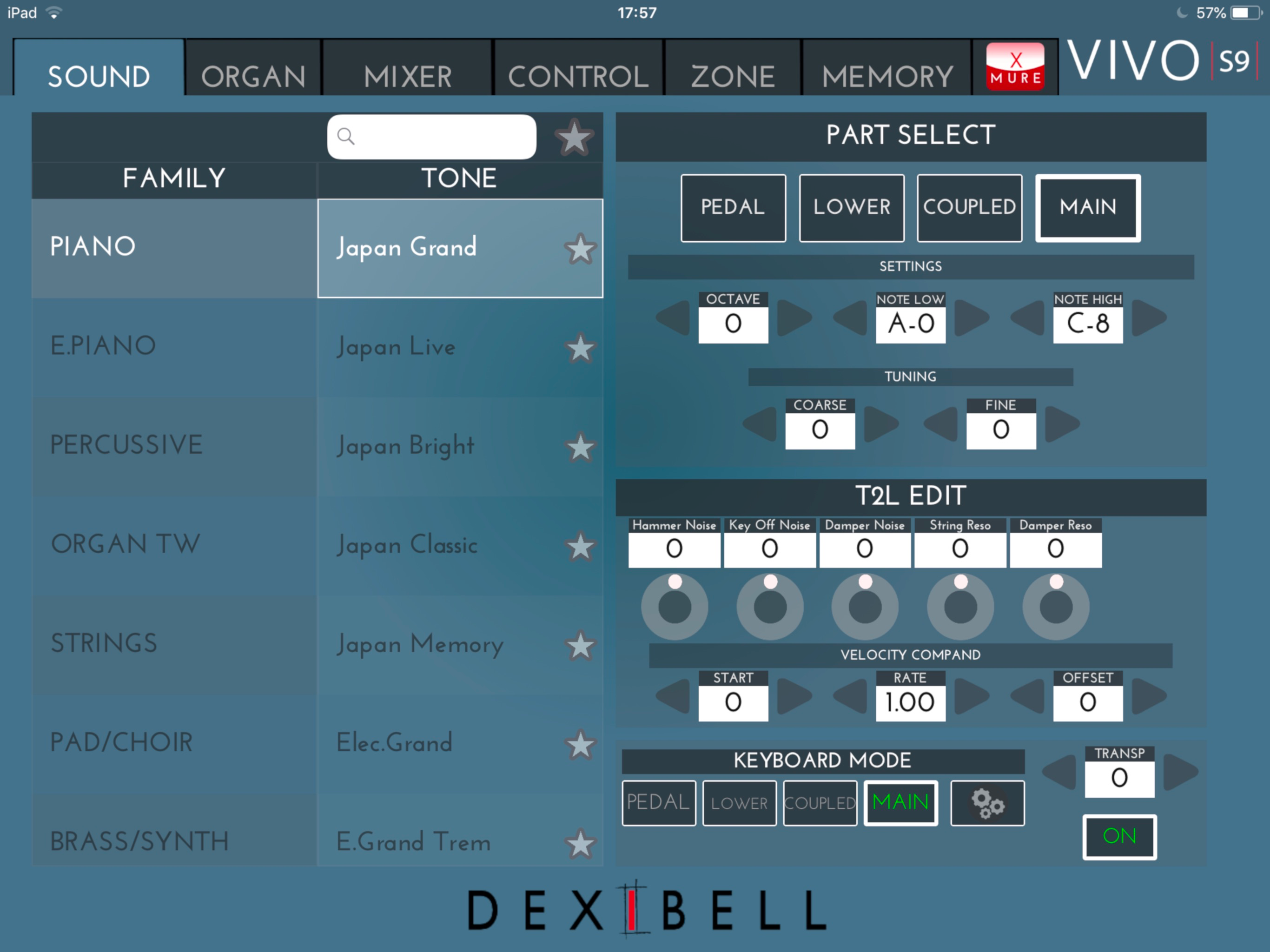 Dexibell VIVO Editor