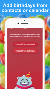 Birthday Calendar and Reminder screenshot