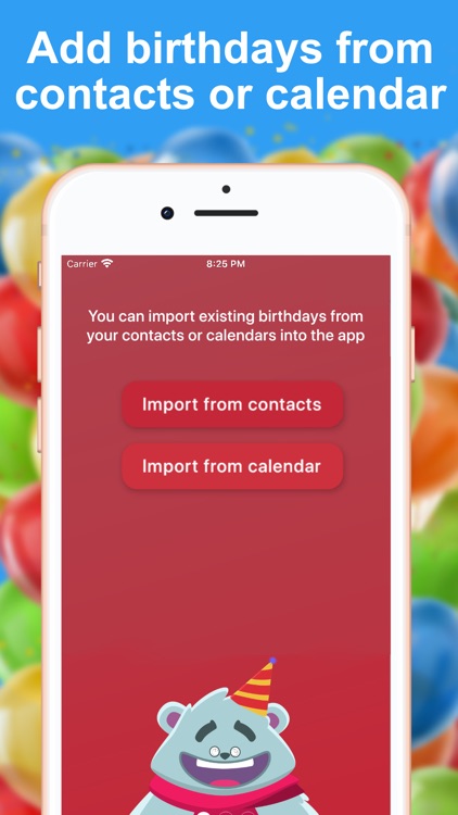 Birthday calendar and reminder