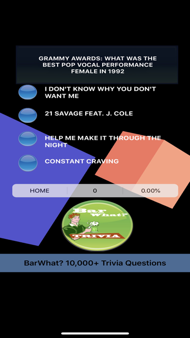 BarWhat? 10000+ Trivia Game Screenshot