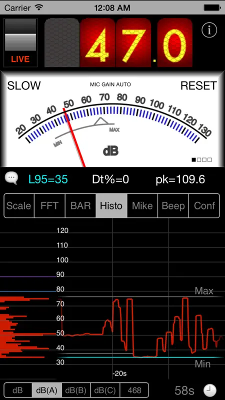 SPLnFFT Noise Meter screenshot 4 of 5