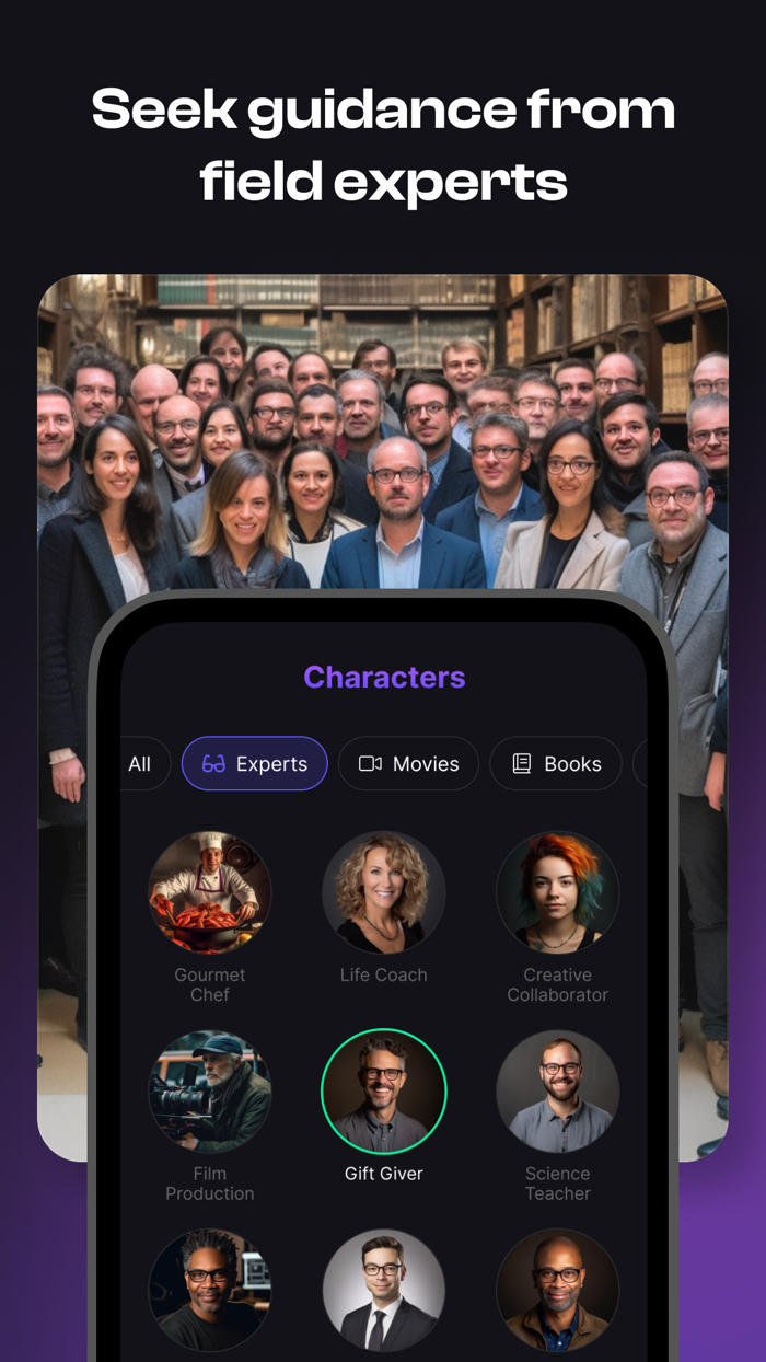 Talk Too Characters and Experts