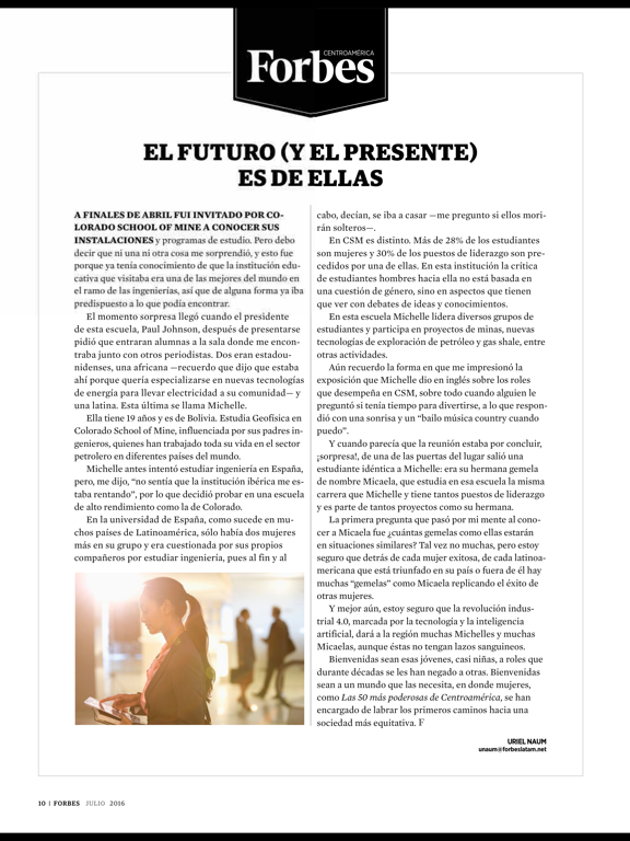 Forbes Centroamérica Magazine iPad screenshot