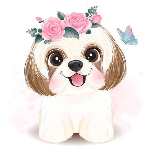 Cute Dog Illustration icon