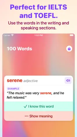 Game screenshot IELTS Vocabulary - 100 Words apk