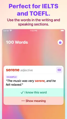 Game screenshot IELTS Vocabulary - 100 Words apk